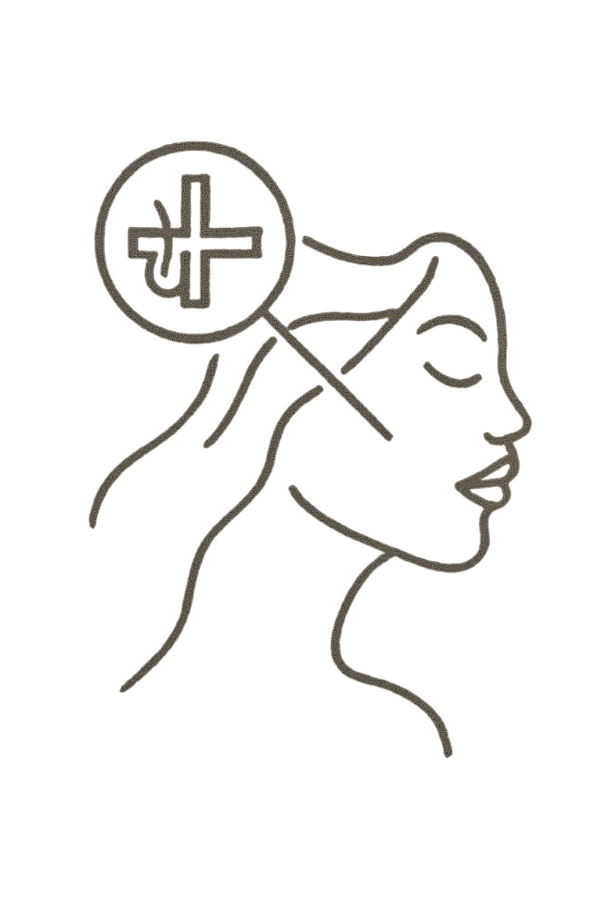 Minimalistyczna grafika symbolizująca skuteczną diagnozę skóry głowy w trychologii